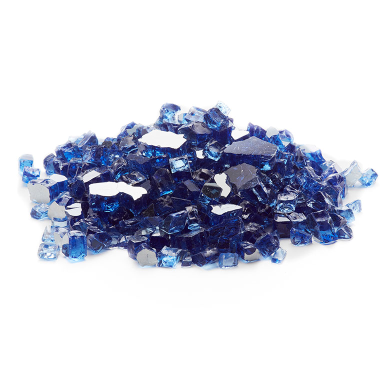 picture of cobalt blue reflective fire glass