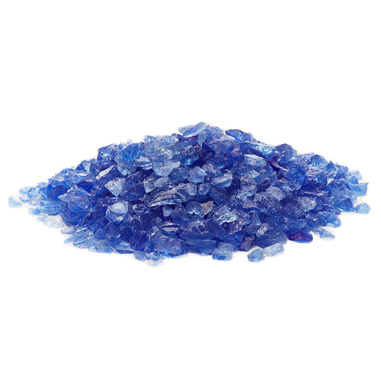 picture of small ocean blue fire glass
