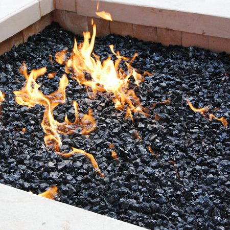 Outdoor Fire Pit - Black Fire Glass (Medium ½ inch - ¾ inch) 
