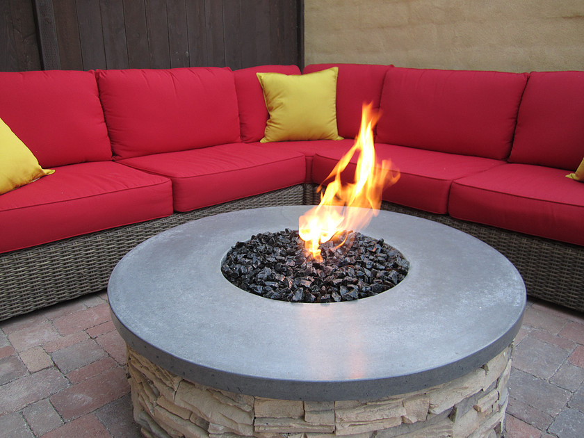 Table Top Fire Pit 6.3x3.9 Tabletop Firepit Bowl Longest Burn Time Indoor Outdoor Personal Portable Concrete Fireplace with Glass Fire Pebbles 