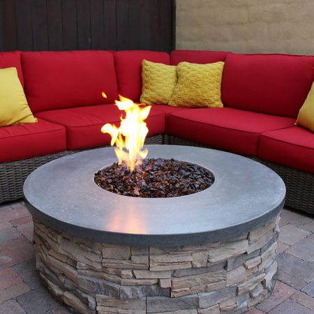 Outdoor Fire Pit - Amber Fire Glass (Medium ½ inch - ¾ inch)
