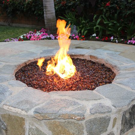 Outdoor Fire Pit - Amber Fire Glass (Small ¼ inch - ½ inch)
