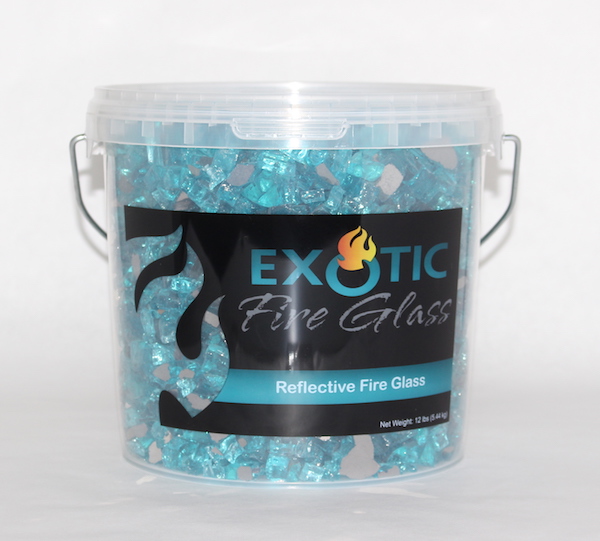 picture of Tahiti Teal Reflective Fire Glass - 12lb. Pail - Cropped