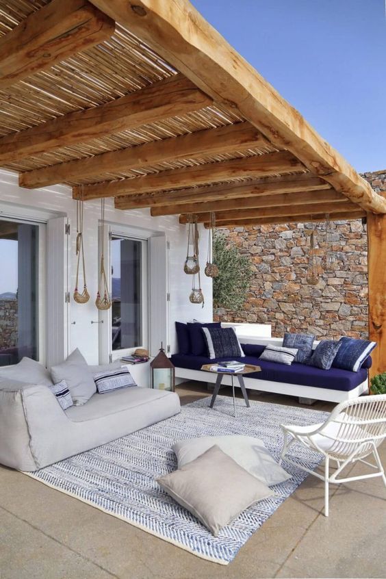 patio with white french doors