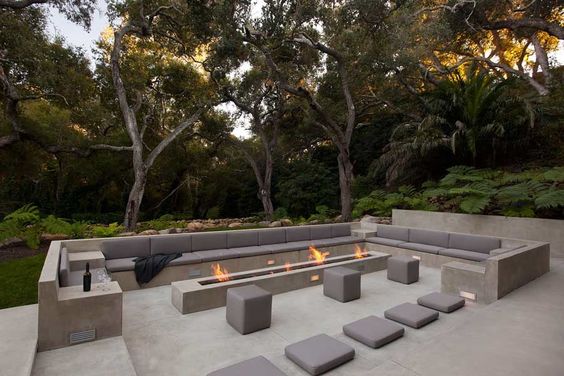 long, gray, fire, patio