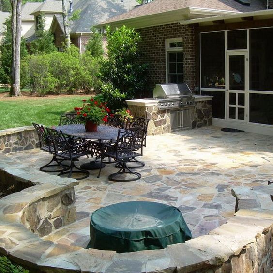 stoned patio flooring