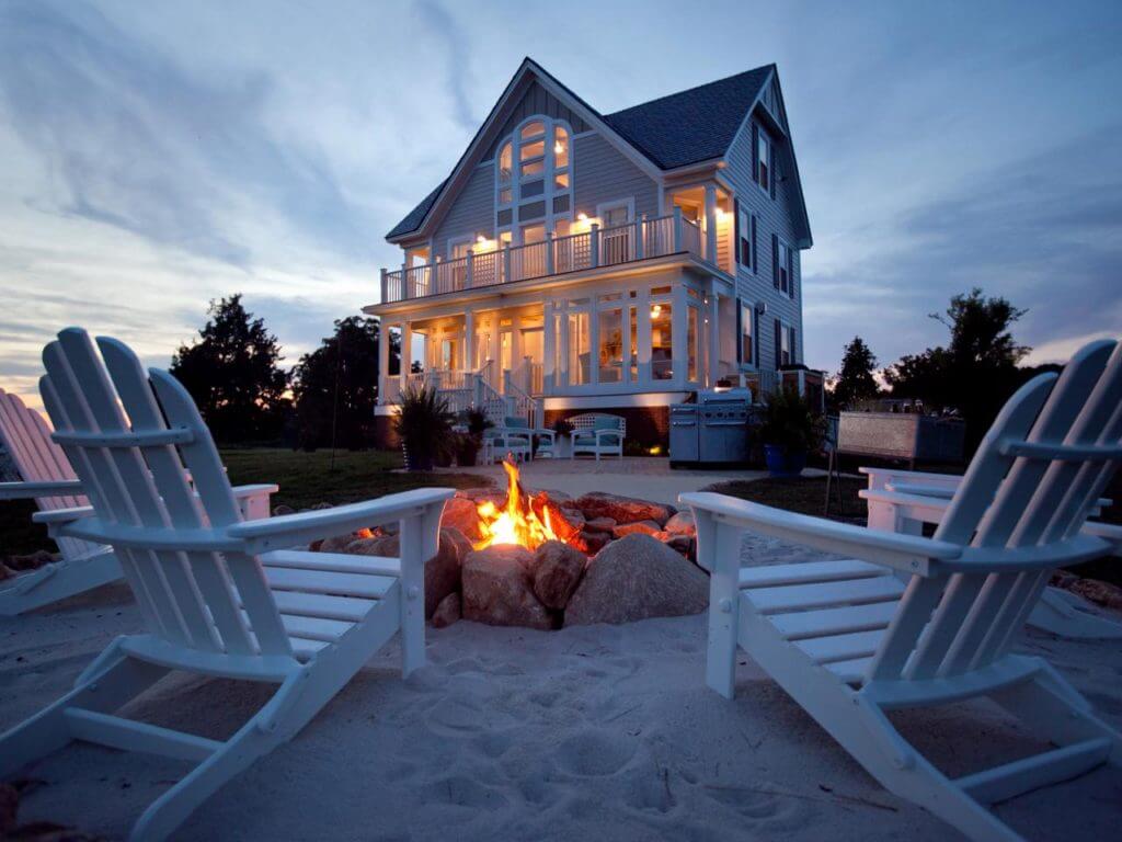 Beautiful house with sand fire pit